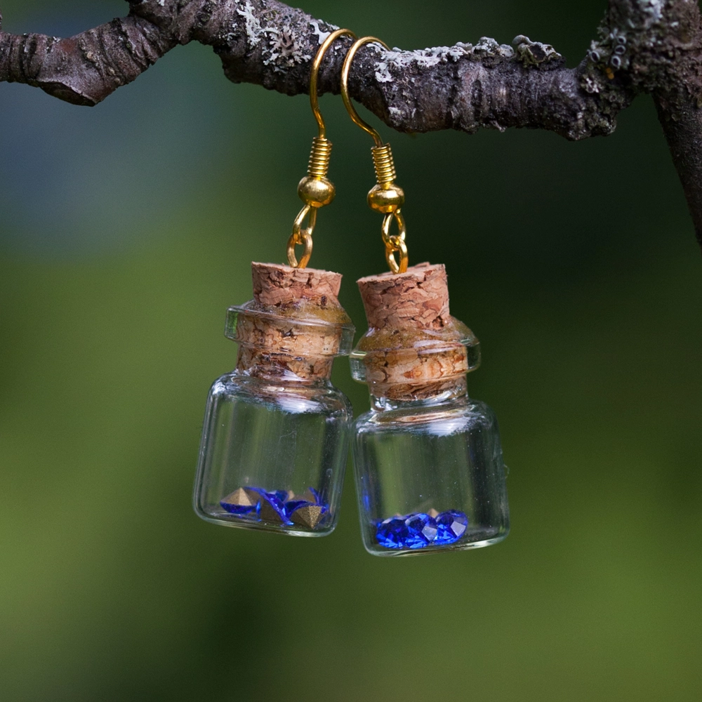 Tummansiniset Aarrepullo-korvakorut