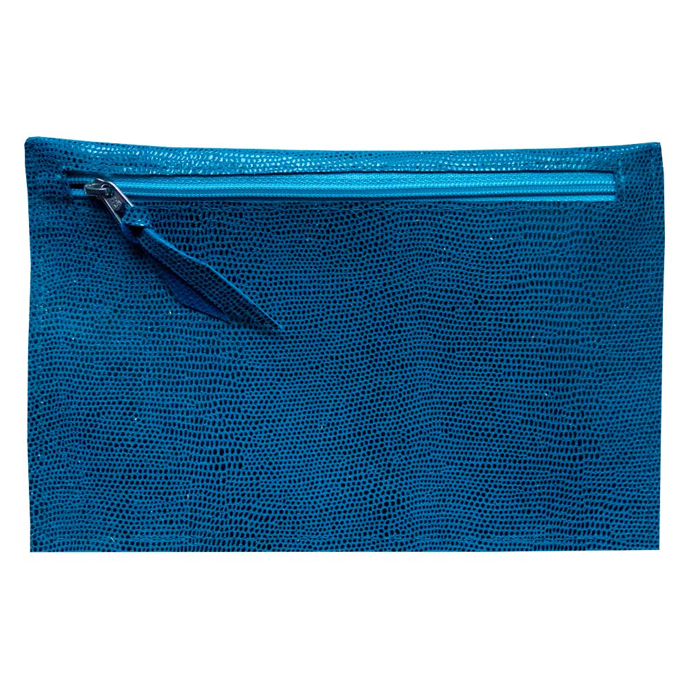 nahkainen sininen kirjekuorilaukku