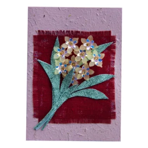 Kelta-sininen helmikukkakortti