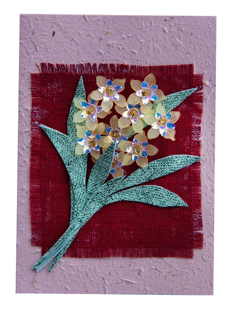 Kelta-sininen helmikukkakortti