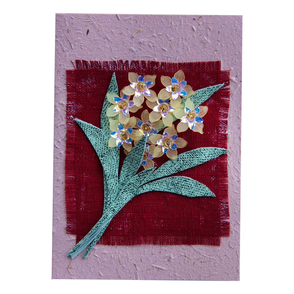 Kelta-sininen helmikukkakortti