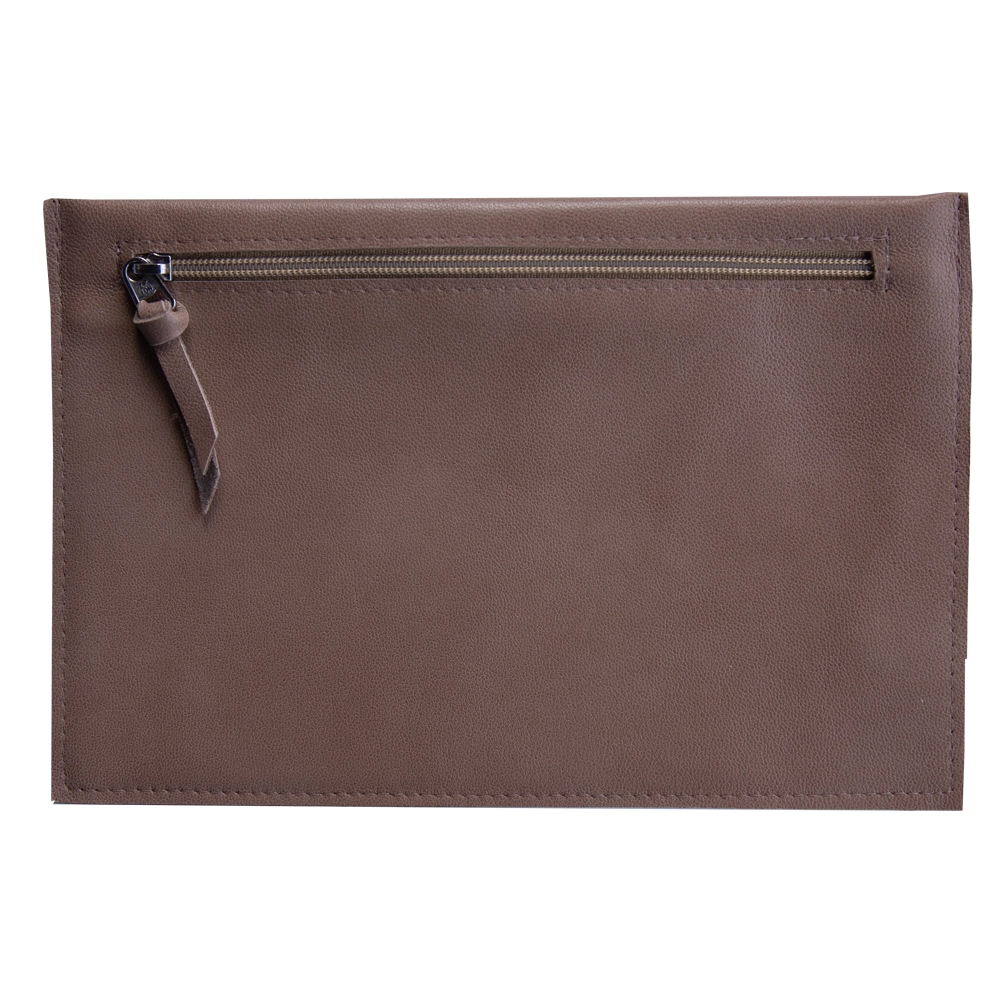 Maitosuklaanruskea aitonahkainen clutch