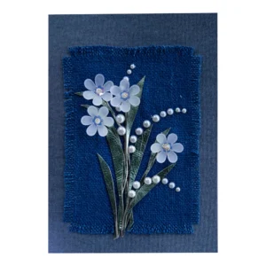 Sininen helmikukkakortti