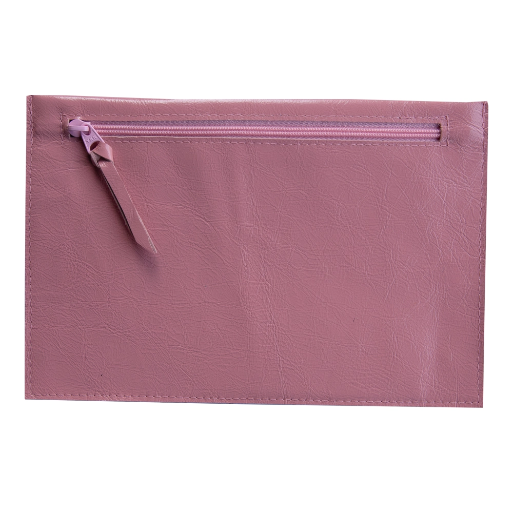 Tumman vaaleanpunainen, aitonahkainen clutch