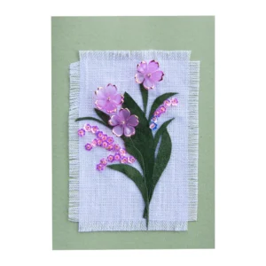 Vaaleanpunainen helmikukkakortti