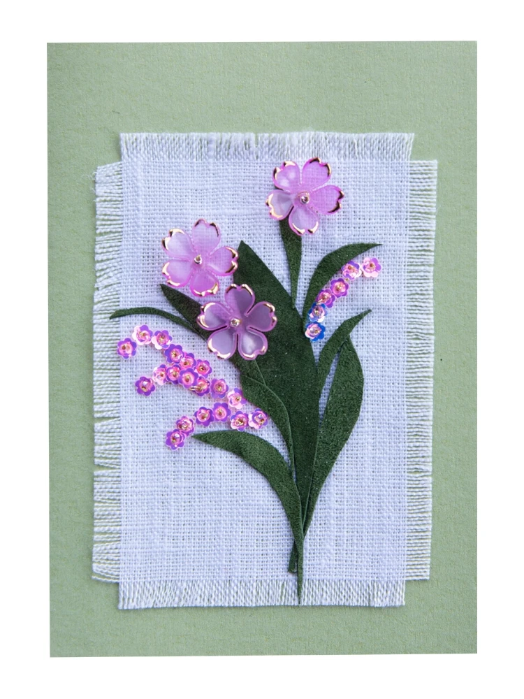 Vaaleanpunainen helmikukkakortti