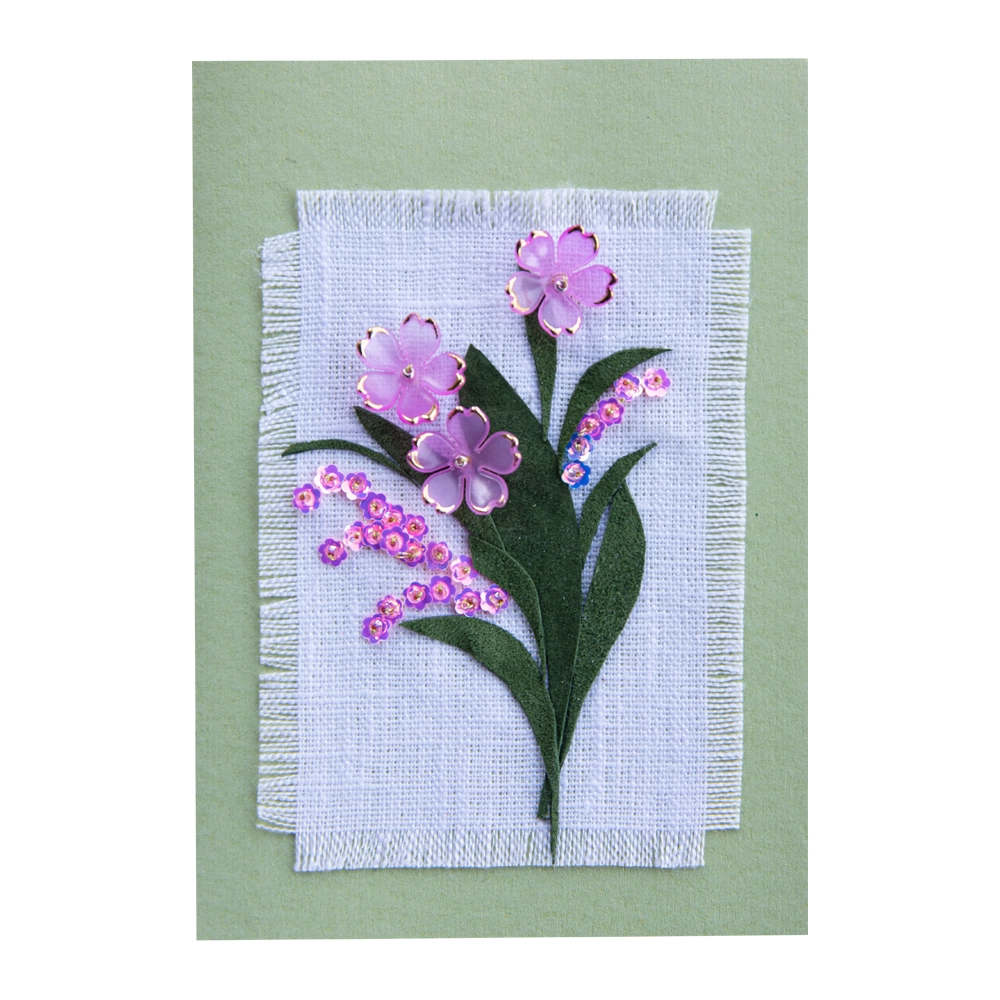 Vaaleanpunainen helmikukkakortti